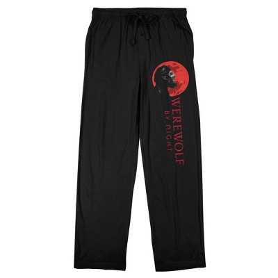 Werewolf By Night Disney+ Red Moon Men's Black Sleep Pajama Pants