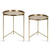 Kate and Laurel Ulani Round Metal Nesting Table, 2 Piece, Gold - 3 of 4