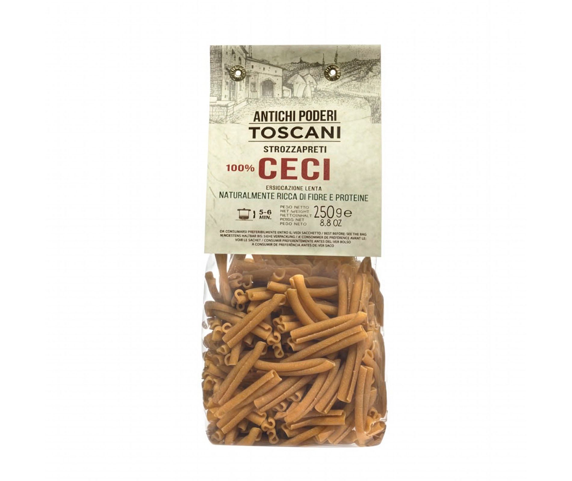 Antichi Poderi Toscani Chickpea Strozzapreti Pasta 8.8oz/250g Pack of 3