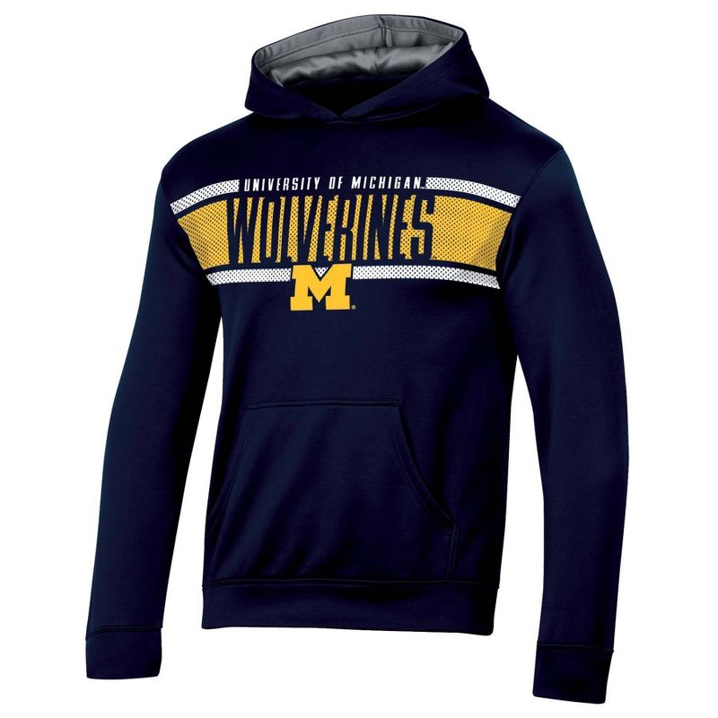 NCAA Michigan Wolverines Boys&#39; Poly Hooded Sweatshirt, 1 of 4