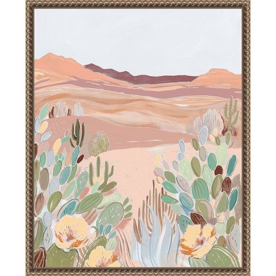 Warm Sunbaked Desert II Bronze Framed Canvas Wall Art