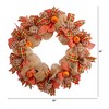 Nearly Natural 30-in Autumn Pumpkin with Decorative Bows Artificial Fall Wreath - 2 of 3