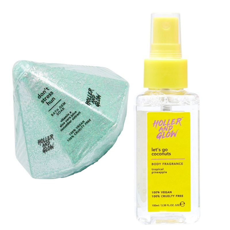 Holler and Glow Permission To Chill Bath Gem and Body Fragrance Duo - 2ct/8.59oz, 4 of 7