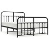 vidaXL Metal Bed Frame with Headboard and Footboard Black 53.1 in.x74.8 in. - 2 of 4