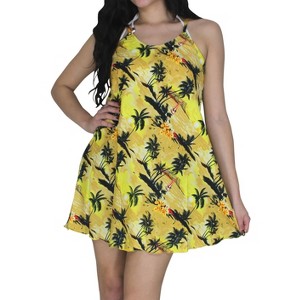 LA LEELA Women's Vacay Holiday Beach Summer Beachwear Sleeveless Casual Dress Spaghetti Strap Nightshirts Slip Nighty - 1 of 3