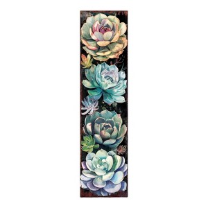 HomeRoots 36" Black And Green Solid Wood Succulents Porch Sign - 1 of 4