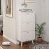 Vynxaria Modern Arc Design Shoe Cabinet - 3-Drawer Shoe Storage for Entryway and Outdoor, Finished in Elegant White. - 2 of 4