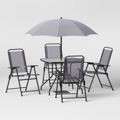 6pc Folding Patio Dining Set - Gray - Room Essentials™