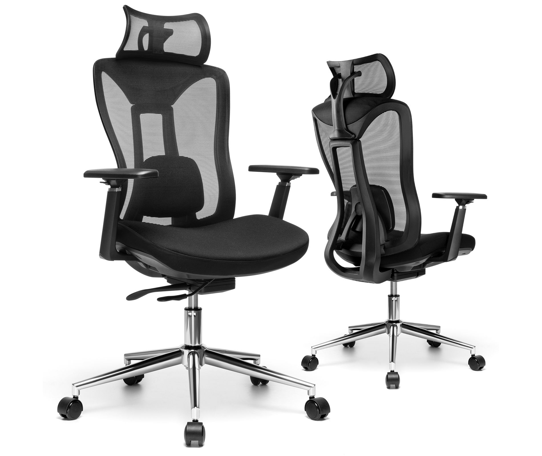 SUGIFT Mesh Office Chair Ergonomic Task Chair with Adjustable Headrest, 3D Adjustable Armrests & Lumbar Support