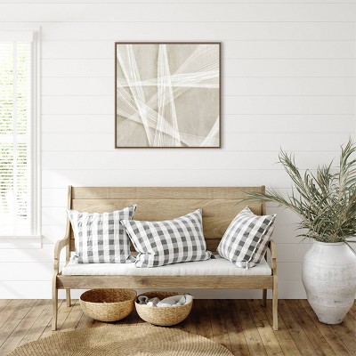Loomed Symmetry II Abstract Canvas Art with Bronze Frame
