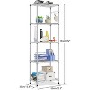 HOMDOX 5-Tier Wire Shelving 13.78"D x 23.23"W x 72.05"H Adjustable Metal Storage with Wheels & Hooks for Kitchen Bathroom Laundry,black - 4 of 4
