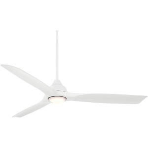 54" Casa Vieja Hermosa Wind Matte White LED Damp Ceiling Fan - 1 of 4
