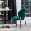 Roundhill Furniture Amoa Contemporary Velvet Upholstery Dining Chair, Green, Set of 2 - 4 of 4