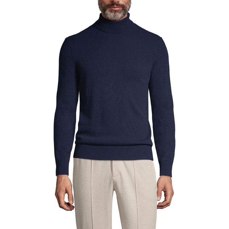 Lands' End Men's Fine Gauge Cashmere Turtleneck Sweater, 1 of 6