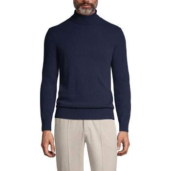 Lands' End Men's Fine Gauge Cashmere Turtleneck Sweater