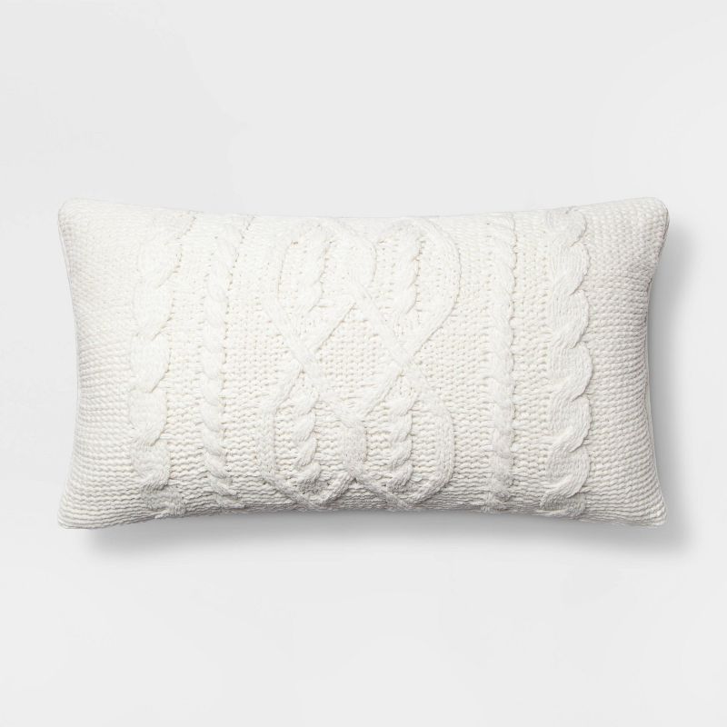Oversized Cable Knit Chenille Throw Pillow - Threshold&#153;, 1 of 11