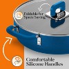 NutriChef Sauté Pan W/ Lid-Non-Stick Stylish Kitchen Cookware W/ Foldable Knob, 3.7 Quart (Blue) - 3 of 4