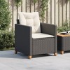 vidaXL Patio Chair with Cushions Black Poly Rattan - 3 of 4