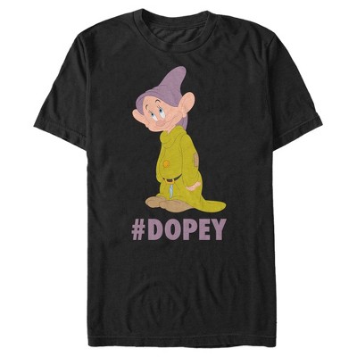 Men's Snow White And The Seven Dwarfs Hashtag Dopey T-shirt - Black ...