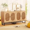 Tangkula 31.5" Rattan Buffet Cabinet Sideboard Storage Cabinet with Doors and Adjustable Shelf - 4 of 4
