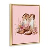 Stupell Industries Floral Pink Cowgirl Boots Floating Frame Canvas Art - 2 of 4