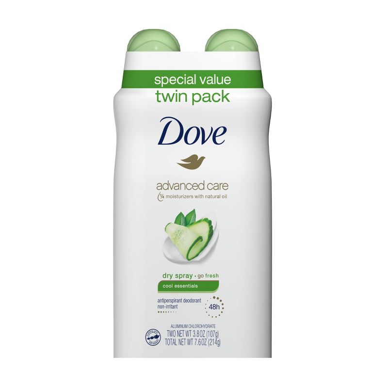 Dove Beauty go Fresh Cool Essentials 48-Hour Antiperspirant &#38; Deodorant Spray Twin Pack - 3.8oz/2ct, 1 of 10
