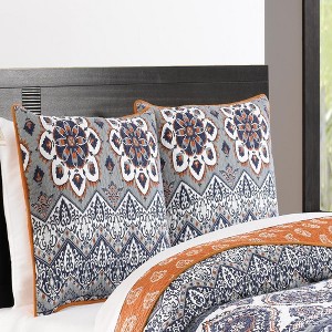 Medina Reversible Cotton Sham Standard 20"" x 26"" Saffron by Greenland Home Fashion - 1 of 4
