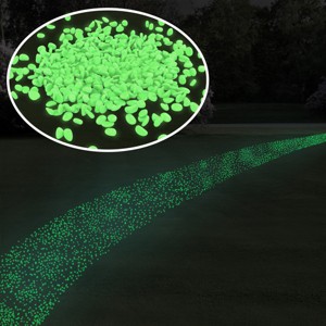 Nature Spring Glow in the Dark Solar Garden Stone Pebble Lights for Landscaping, Flower Beds, and Pathways - Green, 500-pc - 1 of 4