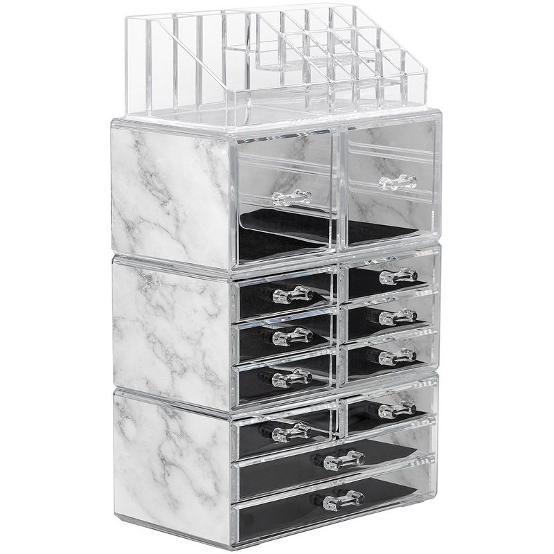 Sorbus Cosmetic Makeup and Jewelry Storage Case Display Organizer - Spacious Design - Great for Bathroom, Dresser, Vanity and Countertop (Marble), 6 of 8