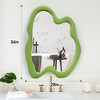 Beautyolove 28 in. W x 36 in. H Irregular Green Flannelette Framed Wall Mirror Asymmetrical Decorative Wall Mirror - 2 of 4