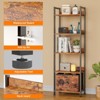 Aoibox 5 Tier Tall Narrow Bookshelf with Removable Fabric Drawer Wood Metal Storage Organizer Rustic Brown for Bedroom Living Room - 4 of 4