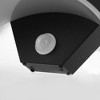 YANSUN 1-Light Black Arc Modern Motion Sensing Dusk-to-Dawn Indoor/Outdoor 18W Integrated LED Wall Lantern Black - 3 of 4