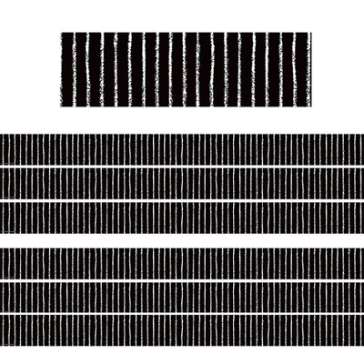 Teacher Created Resources® Black With White Pinstripes Straight Border Trim, 35 Feet Per Pack, 6 Packs
