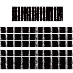 Teacher Created Resources® Black With White Pinstripes Straight Border Trim, 35 Feet Per Pack, 6 Packs - 1 of 4