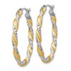 Black Bow Jewelry 3mm, Polished and Satin Twisted Hoops in 14k Yellow Gold, 30mm - 2 of 4