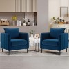 Velvet Upholstered Accent Chair, Mid-Century Modern Armchair with Pillow, Single Sofa for Living Room Bedroom Office-3irtyhousy - 3 of 4