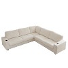 VYNXARIA 110-Inch Corduroy Corner Sofa,L Shaped Corner Couch with two storage spaces,Deep Seat Comfy Upholstered Couches for Living Room - 4 of 4