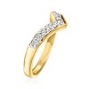Ross-Simons 0.35 ct. t.w. Lab-Grown Diamond Chevron Ring in 18kt Gold Over Sterling - 3 of 4
