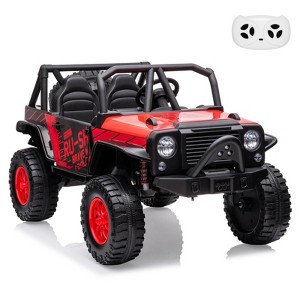 2 Seater Ride On Truck Car, 24V Battery Powered Kids Car with Remote Control, 19" Extra Wide Seat - 1 of 4