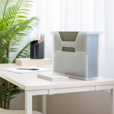 IRIS 6pk Small Open Storage Basket File Organizer White Clear