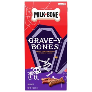 Milk-Bone Gravy Bones Halloween Box with Liver, Bacon, Beef and Chicken Dog Treat - 4oz - 1 of 4
