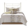 NicBex Bedding Comforter Sets 6 Piece Bedding Set Floral Style Leaf Embroidered Reversible Quilt with Throw Pillows, Blue+White - 2 of 4