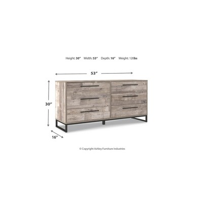 Whitewash 6-Drawer Dresser with Pewter Hardware