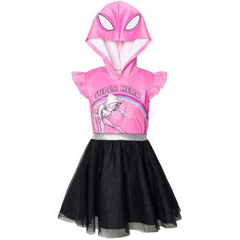 Marvel Spider-Man Spider-Gwen Ghost Spider Girls Mesh Cosplay Tulle Dress Little Kid to Big Kid 