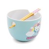 Silver Buffalo Sanrio Hello Kitty Rainbow 20-Ounce Ceramic Ramen Bowl With Chopsticks - 2 of 4