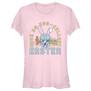 Juniors Womens Star Wars: The Mandalorian Egg-Cellent Easter T-Shirt - 1 of 4