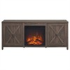 58 in. Alder Brown TV Stand with Log Fireplace Insert - Henn&Hart - 3 of 4