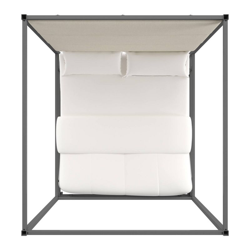 King Evert Black Nickel Canopy Bed with Panel Headboard - Inspire Q, 5 of 11