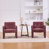 Set of 2 Accent Chair with Curved Armrests, Modern Chenille Upholstered Lounge Chair, Single Armchair for Living Room, Office-Koiai - 2 of 4
