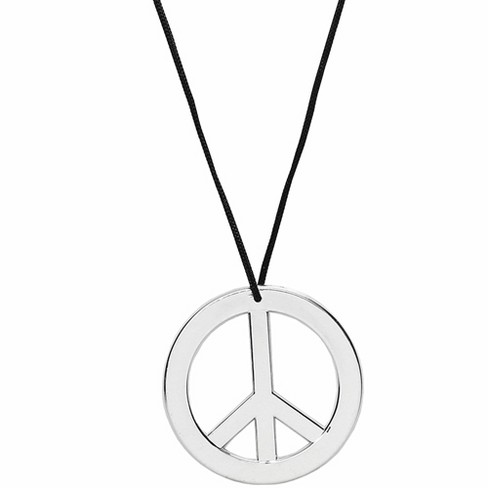 Fashion Peace Sign Necklace Earring Hippie Sun Glasses Hippie Accessories  Pink